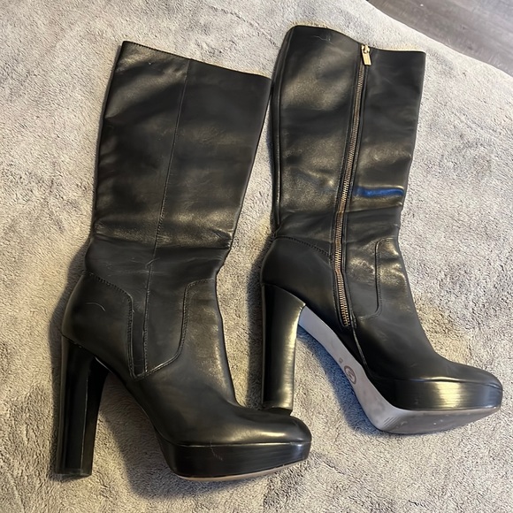 MICHAEL Michael Kors Shoes - Michael Kors Black Leather High Heel Knee High Boots
